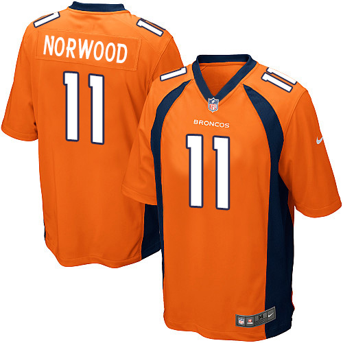 Men's Game Jordan Norwood Nike Jersey Orange Home - #11 NFL Denver Broncos